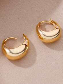 1 Pair Stainless Steel Small Hoop Earrings For Women Gold Color Round Water Drop Earring Female Fashion Wedding Ear Jewelry Gift