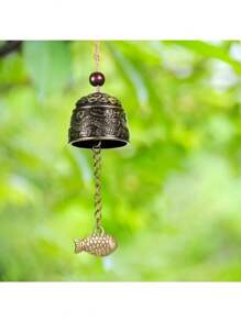1 件，复古风铃，龙、鲤鱼图案，好运挂铃，适用于家庭花园好运祝福露台庭院室内室外前门装饰、家居装饰、房间装饰、墙壁装饰 - 青銅色 - 查看 8
