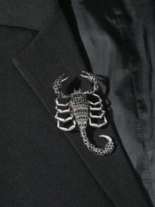 1件復古多色蠍子、豹紋、蜥蜴鑲有水鑽和寶石的胸針,適用於男士日常穿着及派對、宴會等多種場合 - 彩色 - 查看 2
