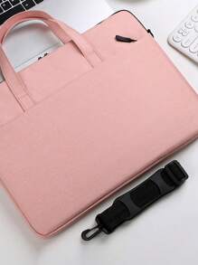 13/14英寸笔记本电脑内胆包，笔记本电脑包，笔记本电脑保护套，笔记本电脑公文包，商务旅行，大学，办公，带提手，便携轻巧，多功能，教室笔记本电脑包，教室包，教师收纳包 - 粉色 - 查看 3