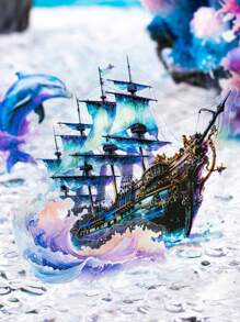 1 Pack Ocean's Series Sticker Set, Blue Sea-Themed Character Planner Stickers, Unique Material Decals - Green Hair Mermaid - View 3