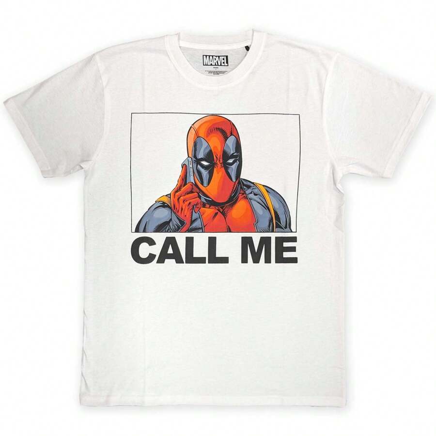 Marvel Deadpool Call Me T-Shirt - 白色 - 查看 1