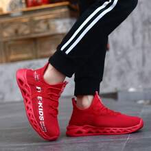 New Autumn Style Kids' Sports Shoes, Fashionable Breathable Mesh Boys' Running Shoes For Children And Teenagers - Red - View 3