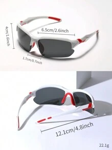 POLASUP 1pc Polarized Semi-Rimless Men's Outdoor Cycling Sports Glasses With Silicone Foot Cover, Soft Nose Pad, Windproof, Suitable For Sports And Travel Beach Accessories Glasses Shades Easy Comfort Casual Outfits Outdoor Cycling Glasses For Summer Beach Vacation,Outdoor,Travel