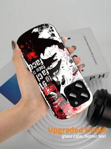 1 Miếng Duy nhất Điều khiển tay cầm Phong cách Chữ viết tay & Bức tranh mực In Cong Ly Loại vỏ Đối với Nhiều loại Điện thoại người mẫu ( iPhone 15 , 15 Hơn , 15 , 15 , Xiaomi , HUAWEI Và ) - Nhiều màu - Xem 2