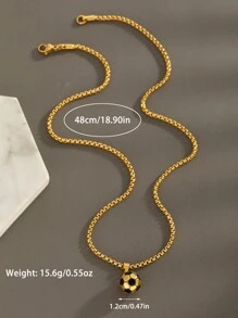 1 chiếc mặt dây chuyền bóng đá hip hop tối giản cho nam, dây chuyền xích Calaxy dành cho người yêu bóng đá, trang sức đường phố hip hop thể thao để đeo hàng ngày, ngày lễ tình nhân, mẹ, mẹ, ngày của mẹ, quà tặng - bóng đá - Xem 11