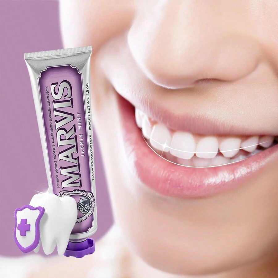 Marvis 意大利進口牙膏,85ml,提供清新口氣,美白牙齒和保護牙齦,有多種口味可選擇 - 紫色-茉莉薄荷 - 查看 1
