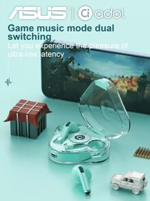 ASUS耳塞式無線耳機內建麥克風，多功能運動音樂，適用於新高品質充電盒 - 綠色 - 查看 5