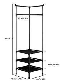FOUND HOME Rack Perchero Esquinero Colgador Organizador De Ropa Armable RP-05 - Negro - Ver 5