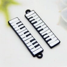 12pcs Piano Violin Music Note Enamel Charm Pendants For Jewelry Necklace Bracelet Earrings DIY Keychain Craft