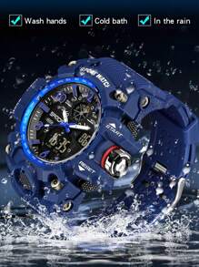 SANDA Top Luxury Brand New Arrival Men Watches 50M Waterproof Outdoor Sports Fishing Camping  Wrist Watch Digital Quartz Dual Display Stop-Watch Back Light Calendar Alarm Clock Multifunctional Date Week Wristwatch Electronic For Male Birthday Christmas Funky Gifts Relogio Masculino Halloween Back To School Supplies Teenager Stuff