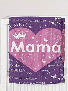 1 pieza Manta personalizada con el nombre para mi mamá, manta con carta en español para mamá, manta de franela personalizada con el nombre de mamá, para oficina, regalos personalizados para el cumpleaños de mamá, regalos del Día de la Madre, manta de franela con estampado "La mejor mamá del mundo", manta suave y cómoda, adecuada para dormitorio, sofá, oficina, manta multiusos, para acampar al aire libre, viajes, perfecta para acurrucarse, picnics y momentos de relajación - Multicolor - Ver 4