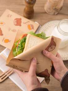 50入組方格三明治包裝紙，烘烤用紙製麵包包裝紙，空氣炸鍋廚房烘烤紙，空氣炸蒸籠紙，空氣炸鍋蓋 - 黃色 - 查看 8