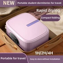 家用折疊式晾衣機,便攜式旅行烘乾機適用於嬰兒服裝 - 粉紅色 - 查看 4