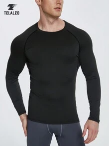 TELALEO Boyfriend Style Men's 6pcs/Set Compression Breathable Long Sleeve Sport T-Shirt For Spring And Summer Outdoor Exercise, Running Compression Shirt Gym Top - Multicolor - View 3