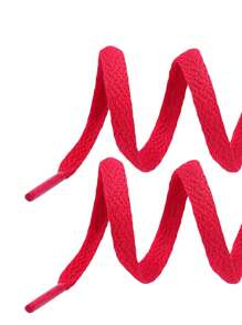 1pair Unisex Multi-Size Flat Casual Shoes With Flat Red Shoelaces - Red - View 2