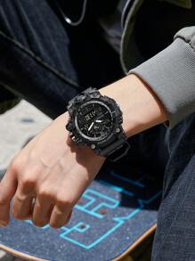 SANDA Top Luxury Brand New Arrival Men Watches 50M Waterproof Outdoor Sports Fishing Camping  Wrist Watch Digital Quartz Dual Display Stop-Watch Back Light Calendar Alarm Clock Multifunctional Date Week Wristwatch Electronic For Male Birthday Christmas Funky Gifts Relogio Masculino Halloween Back To School Supplies Teenager Stuff
