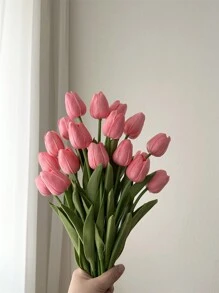 3 件装郁金香人造花装饰品适用于家庭客厅卧室假花、情人节、礼物