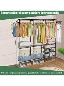 Rack Armable Perchero Piso Organizador Ropa Colgador Closet FOUND HOME FHM_RP-01 - Negro - Ver 7