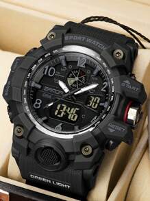 SANDA Top Luxury Brand New Arrival Men Watches 50M Waterproof Outdoor Sports Fishing Camping  Wrist Watch Digital Quartz Dual Display Stop-Watch Back Light Calendar Alarm Clock Multifunctional Date Week Wristwatch Electronic For Male Birthday Christmas Funky Gifts Relogio Masculino Halloween Back To School Supplies Teenager Stuff