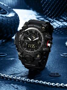 SANDA Top Luxury Brand New Arrival Men Watches 50M Waterproof Outdoor Sports Fishing Camping  Wrist Watch Digital Quartz Dual Display Stop-Watch Back Light Calendar Alarm Clock Multifunctional Date Week Wristwatch Electronic For Male Birthday Christmas Funky Gifts Relogio Masculino Halloween Back To School Supplies Teenager Stuff