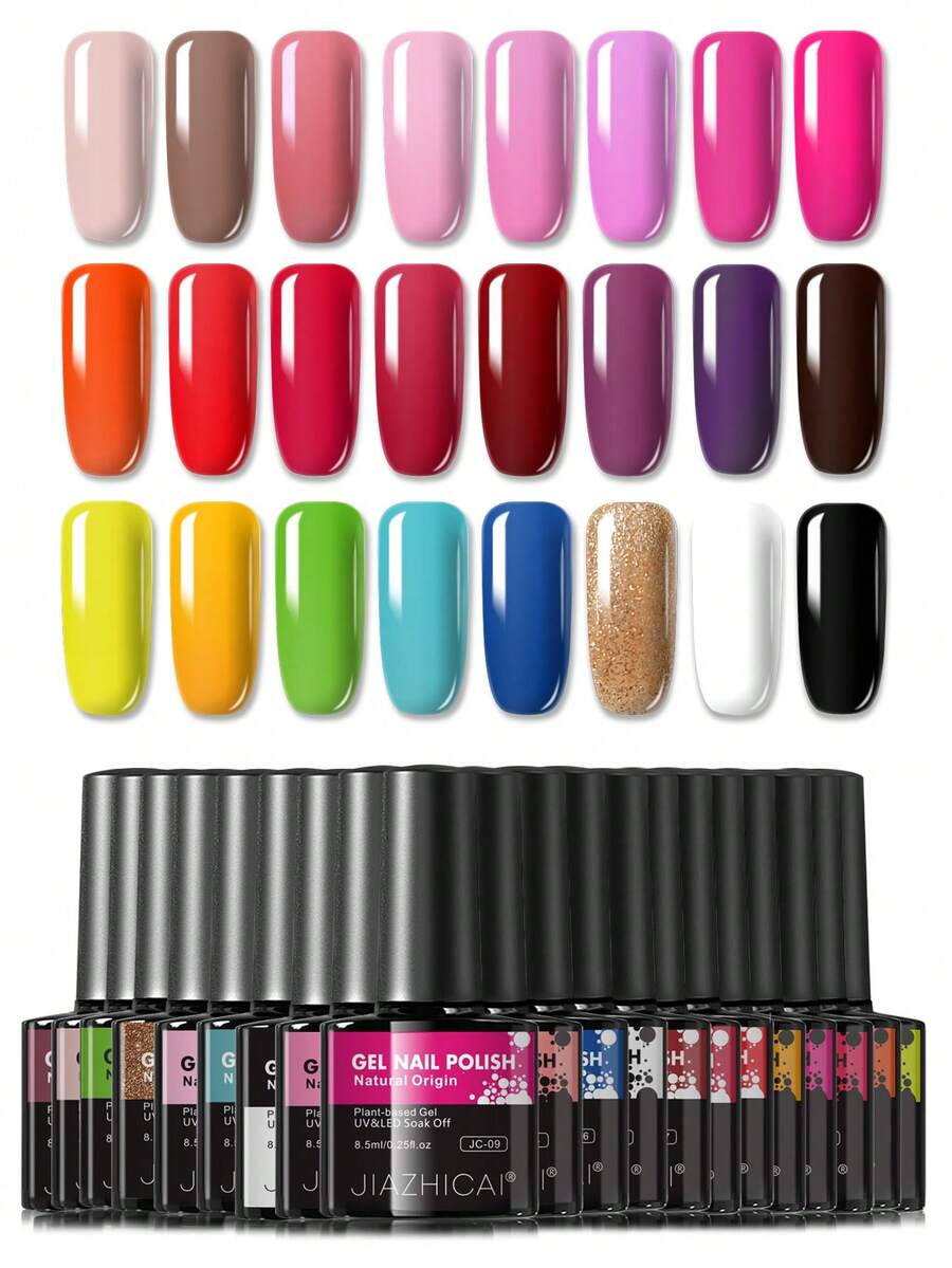 8.5ml/3PCS Neutral Gel Nail Polish Set White Black Golden Blue Yellow Green Red Pink Purple Summer 2024 Colors Nail Polish Kit Nail Polish Soak Off UV LED Nail Lamp Nail Art Manicure Salon DIY At Home Nail Supplies For Beginners - Multicolor - View 1