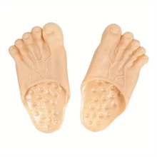 1 双趣味脚拖鞋、赤脚鞋、服装派对装扮鞋（均码）