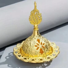 1入組空心金色香爐,火焰造型香爐,節日香爐,燭臺裝飾,房間裝飾,場景裝飾,臥室裝飾（不包括蠟燭） - 金色 - 查看 4