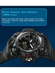 SANDA Top Luxury Brand New Arrival Men Watches 50M Waterproof Outdoor Sports Fishing Camping  Wrist Watch Digital Quartz Dual Display Stop-Watch Back Light Calendar Alarm Clock Multifunctional Date Week Wristwatch Electronic For Male Birthday Christmas Funky Gifts Relogio Masculino Halloween Back To School Supplies Teenager Stuff