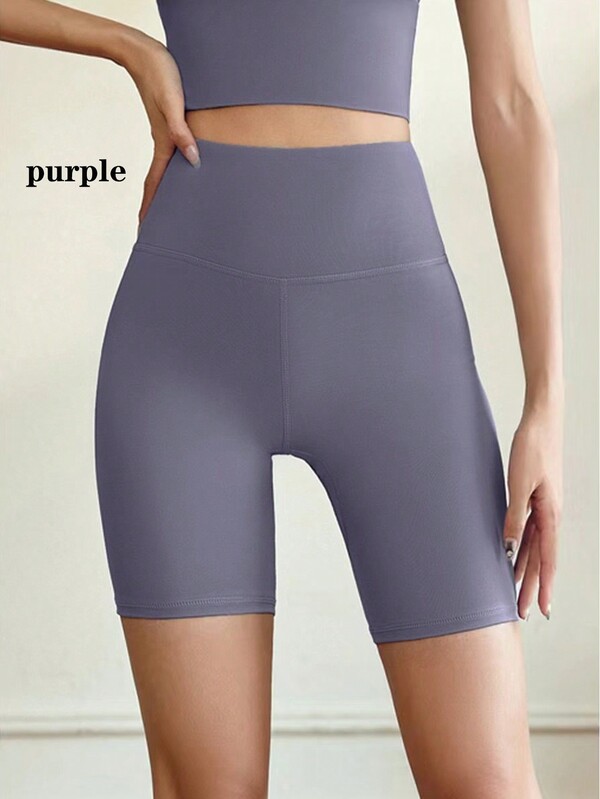1 Stück Sport Und Fitness Shapewear Shorts, Capris, Pfirsich Laufhose, Hohe Taille Elastische Enge Hose, Kleine Fuß Yoga Hose, Frauen Enge Hose