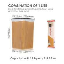 THELIFE 1/2 Pieces Extra Large Tall Airtight Food Storage Containers, 5.9qt/6.5L Plastic Kitchen Pantry Storage Containers For Spaghetti, Flour And Baking Supplies - Black and White - View 2