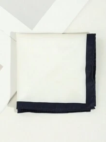 1pc Men's Fashion Solid Color Bordered Lightweight Minimalist Silk-Like Handkerchief Scarf, Suitable For Banquet, Work, Daily Wear - Solid Color - View 19