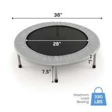 Goplus 38'' Mini Folding Trampoline Portable Recreational Fitness Rebounder Pink/Blue/Grey - Grey - View 2