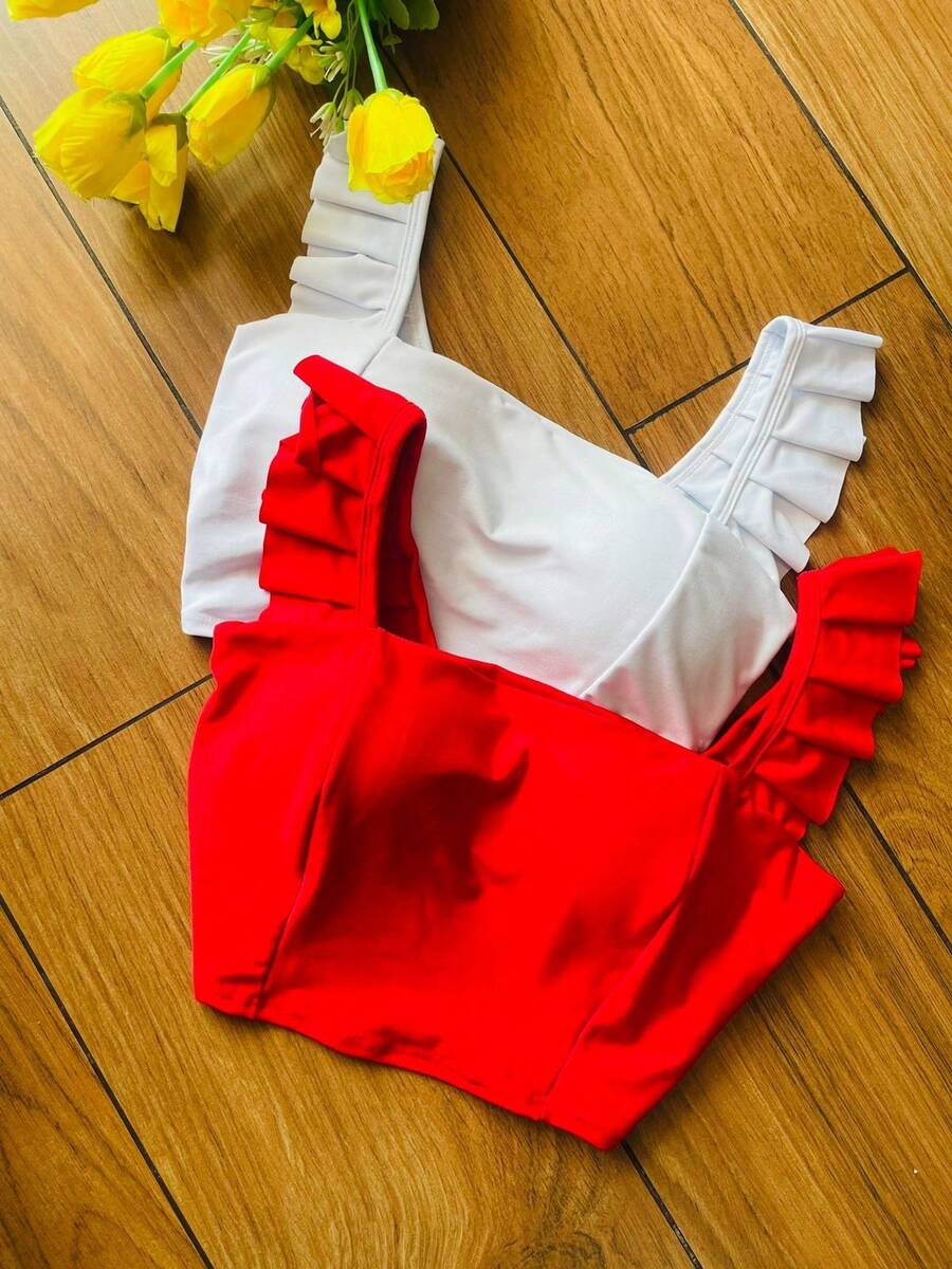 Women Tops - Đỏ và trắng - Xem 1