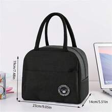 1 件蝴蝶印花便携式午餐袋，防水大容量保温袋，适用于户外露营野餐学校收纳袋教师储物袋教室袋教室收纳袋女士午餐盒袋女士学校用品配件袋学校配件学校用品 - 黑色 - 查看 2
