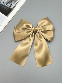 1pc Solid Color Ribbon Bow Hair Clip, Sweet Style Satin Bow Hair Clip, Nape Hair Clip, Ponytail Clip, Top Clip, Alligator Clip Headpiece, Seasonal Limited Edition, Valentine's Day Couple Gift Hair Accessory Claw Clip, Hair Accessories For Women, Hairpin - Single - View 14