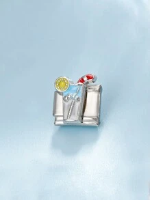 2024年新款意大利魅力模組手鏈diy珠寶節日禮物,可自由搭配不同風格,提供手工字母選項 - 彩色 - 查看 9