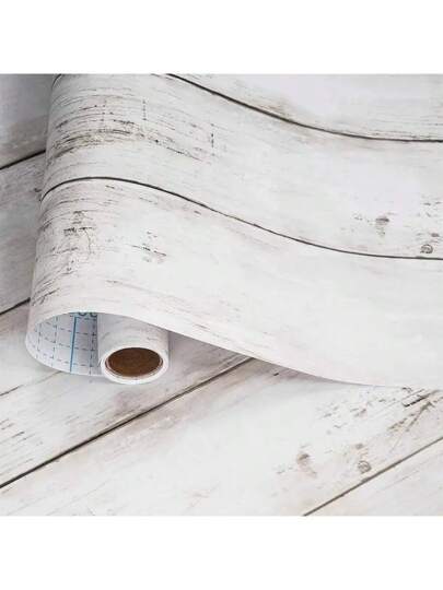 Roll Of Wit Wood Grain Self Adhesive Wand Strips Thickened DIY Waterproof Moisture Proof Easy To Clean Removable Stickers