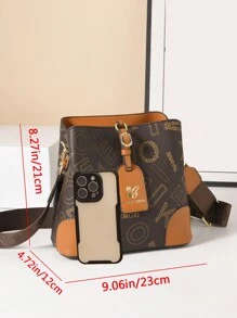 1 pièce Nouveau sac bandoulière à blocs de couleurs de mode avec design de lettre chic, parfait pour un usage quotidien et professionnel des femmes, automne et hiver