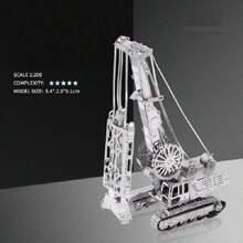 Modelo de Montagem Metálica 3D, Quebra-cabeça de Fivela de Aço Inoxidável DIY, Modelo de Veículo de Engenharia, Sem Necessidade de Cola, Presente de Aniversário, Decoração, Caminhão Basculante, Caminhão Betoneira, Pega de Parede Contínua, Modelo de Sonda de Poço de Petróleo, Modelo de Guindaste de Cais - Multicolorido - Visão 16