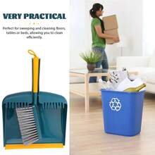 Dustpan And Brush Set | Hand Broom And Dustpan Set | Mini Broom And Dustpan Set | Small Broom And Dustpan Set | Nesting Snap-On Design | Portable, Compact Hand Broom For Cleaning, Green - Green - View 5