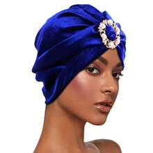 Thời trang Trân châu Nhẫn trang trí Khăn xếp Mũ Thanh lịch Đàn hồi Quấn đầu Nhẹ Thoáng khí Đầu Khăn quàng cổ Nhung Mũ lưỡi trai Đối với phụ nữ - A - Xem 2