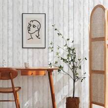 1 Roll Of White Wood Grain Self-Adhesive Wall Strips With Thickened DIY Waterproof Moisture-Proof Easy To Clean And Removable Stickers - White - View 8