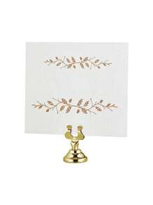 1pc Gold Stainless Steel Table Number Holder, Party Card Clip, Table Decor, Name Card Holder, Memo Note Clip, Metal Label Tag Clip - Multicolor - View 4