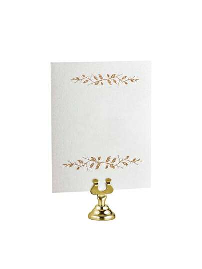 1pc Gold Stainless Steel Table Number Holder, Party Card Clip, Table Decor, Name Card Holder, Memo Note Clip, Metal Label Tag Clip