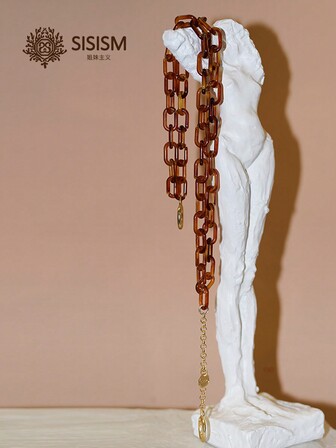 SISISM-Acrylic Double-Layer Metal Chain Detachable And Adjustable Shoulder Strap Single Shoulder Crossbody