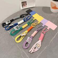 1 件彩色尼龙腕带手机挂绳，防丢失可爱吊坠配件，适用于三星、手机、钥匙链、身份证夹 - 彩色 - 查看 2