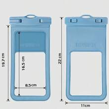 1pc Swimming Waterproof Phone Case, Transparent Pvc Floatable Diving Bag With Sealed Enclosure Pool Bag - Blue - View 4