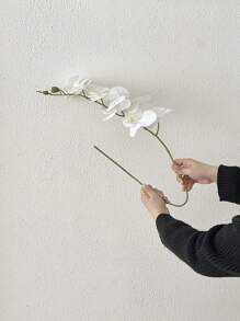 1pc Artificial Orchid Stems Real Touch Latex Phalaenopsis Branches Faux Cymbidium Flowers, Valentine Day, Gift Gifts Birthday Graduation Home Decor Back To School Room Decor School Supplies