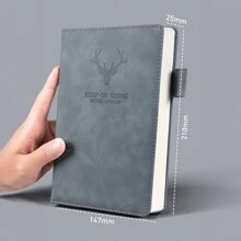 Cuaderno Grueso De Diario/Con Patrón De Cabeza De Ciervo/360 Páginas - Gris - Ver 7